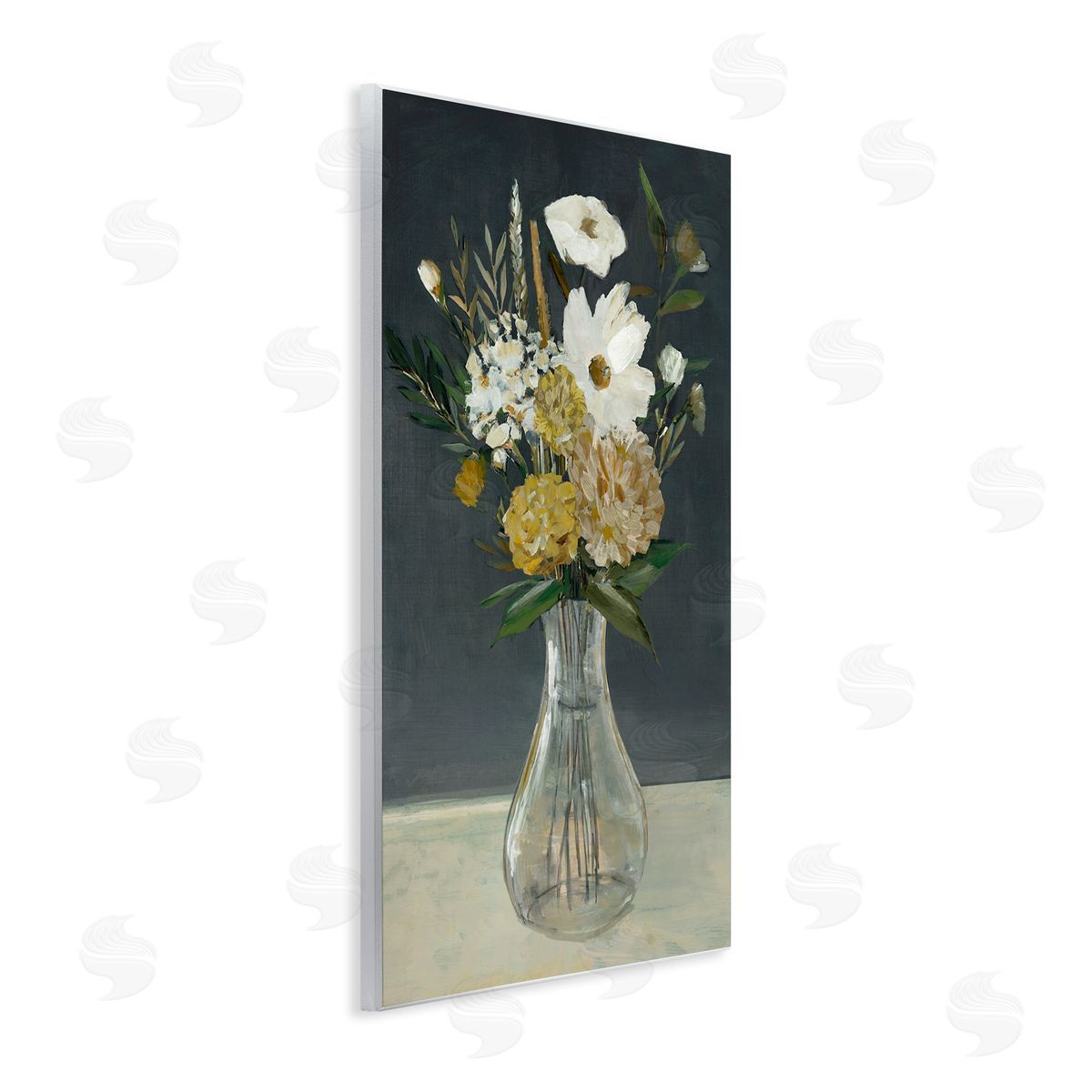 Earthy Floral Vase Wood Plaque Wall Art, Home Decor by Hannah Dawson