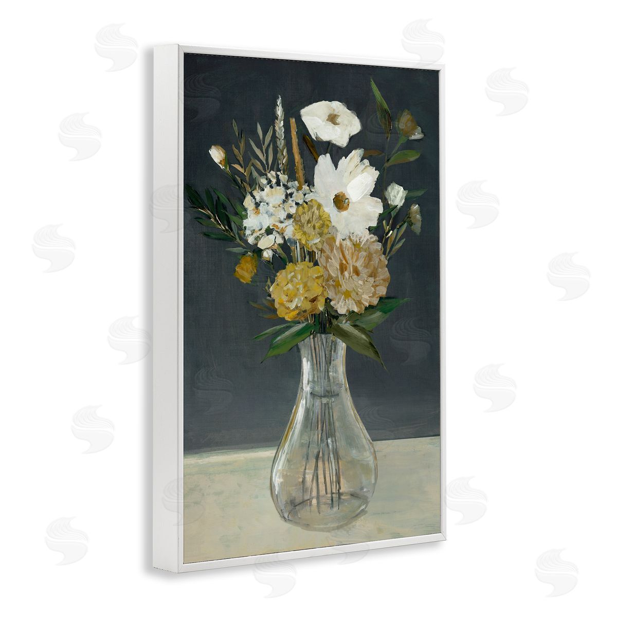 Earthy Floral Vase White Frame Print Wall Art, Home Decor by Hannah Dawson
