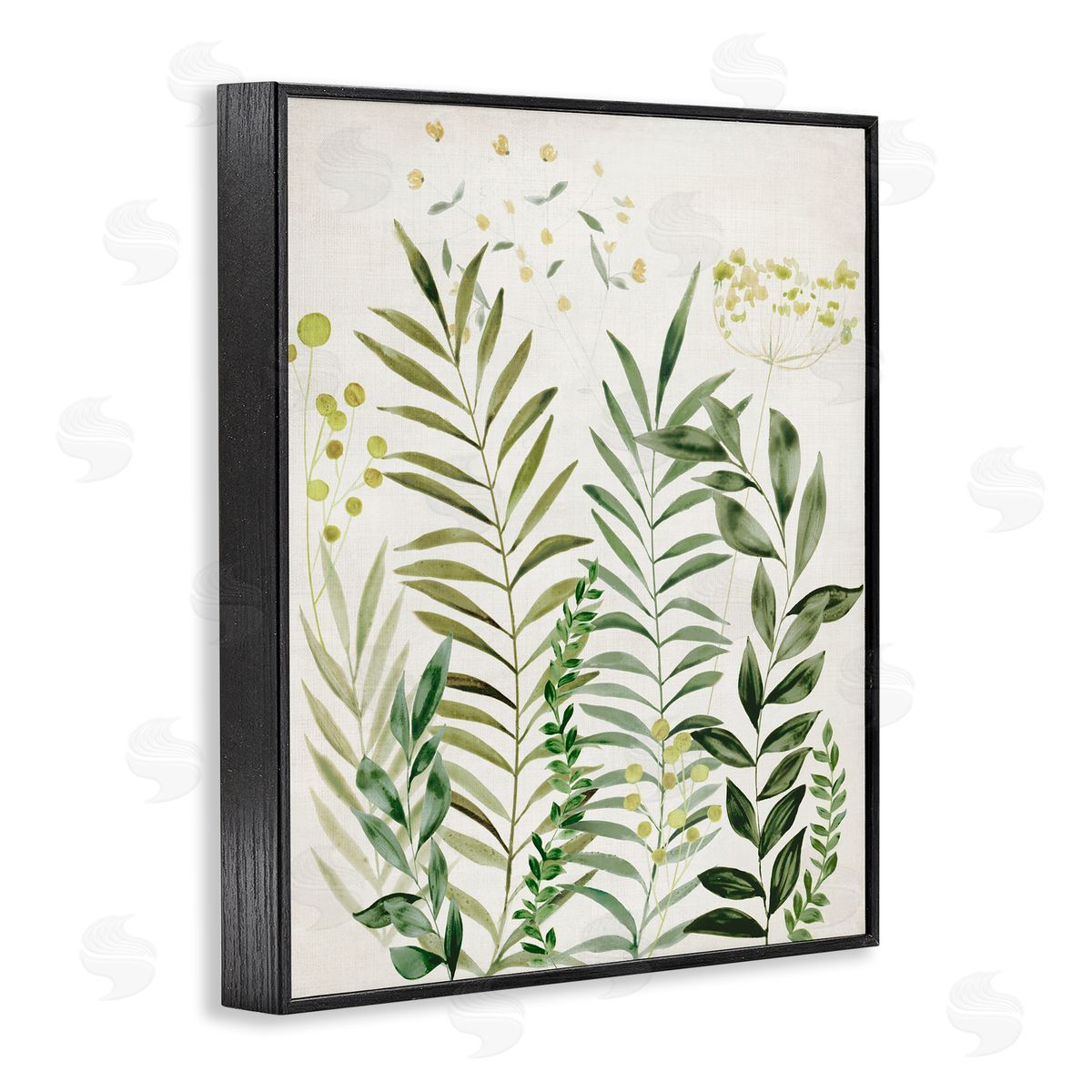 Delicate Herbs & Leaves Black Frame Print Wall Art, Home Decor by Hannah Dawson