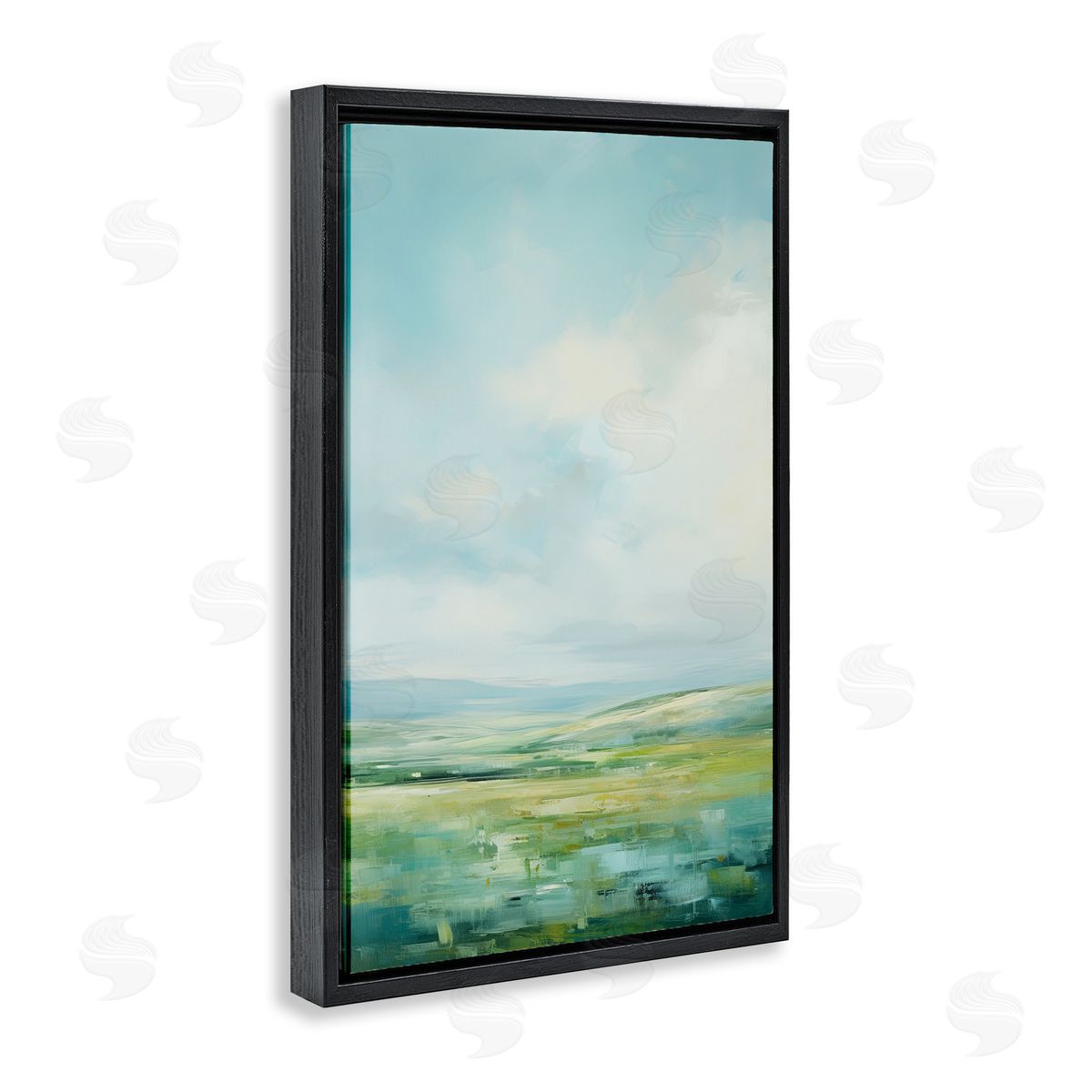 Scenic Countryside Clouds Black Floating Frame Canvas Wall Art, Home Decor by Raymond Powers