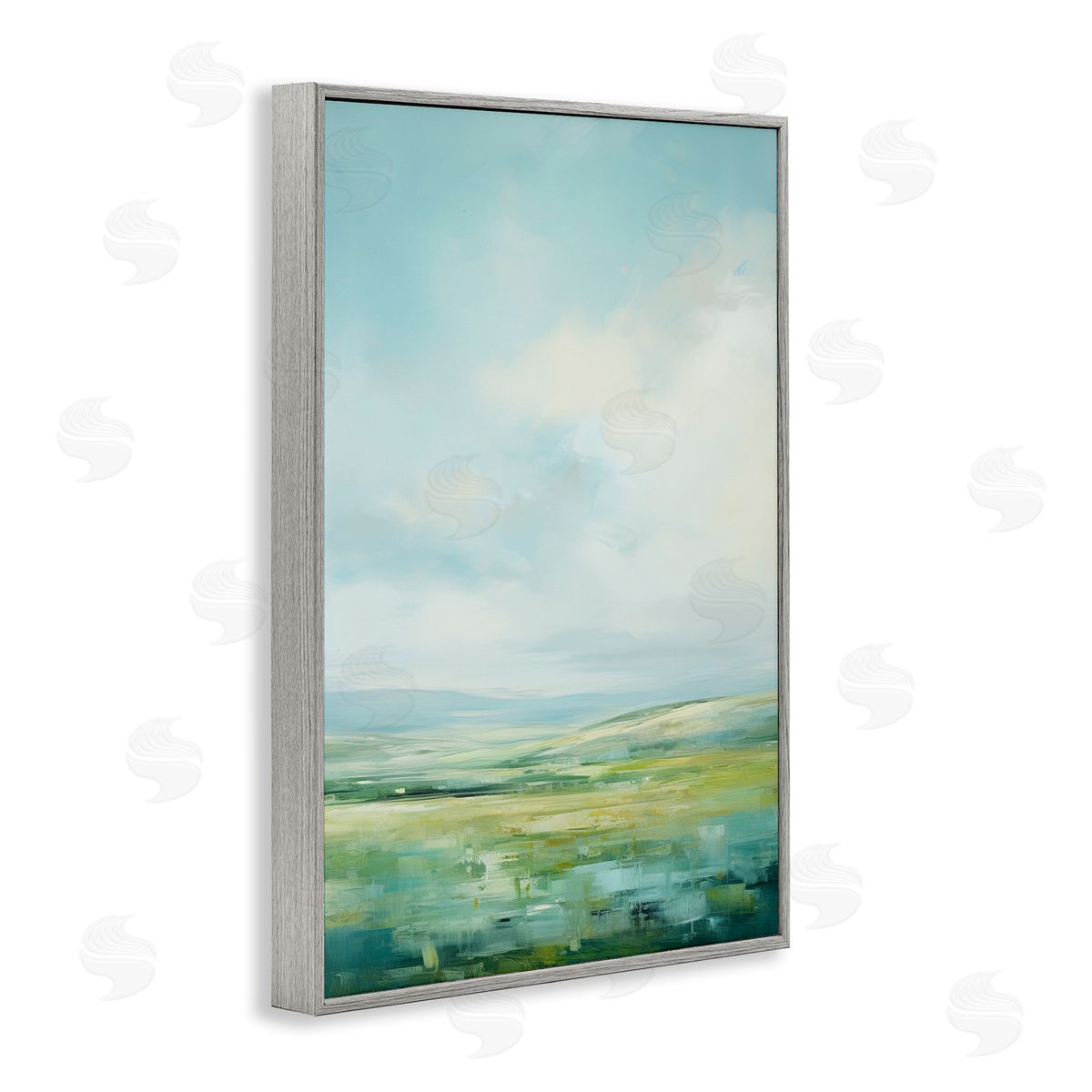 Scenic Countryside Clouds Grey Frame Print Wall Art, Home Decor by Raymond Powers
