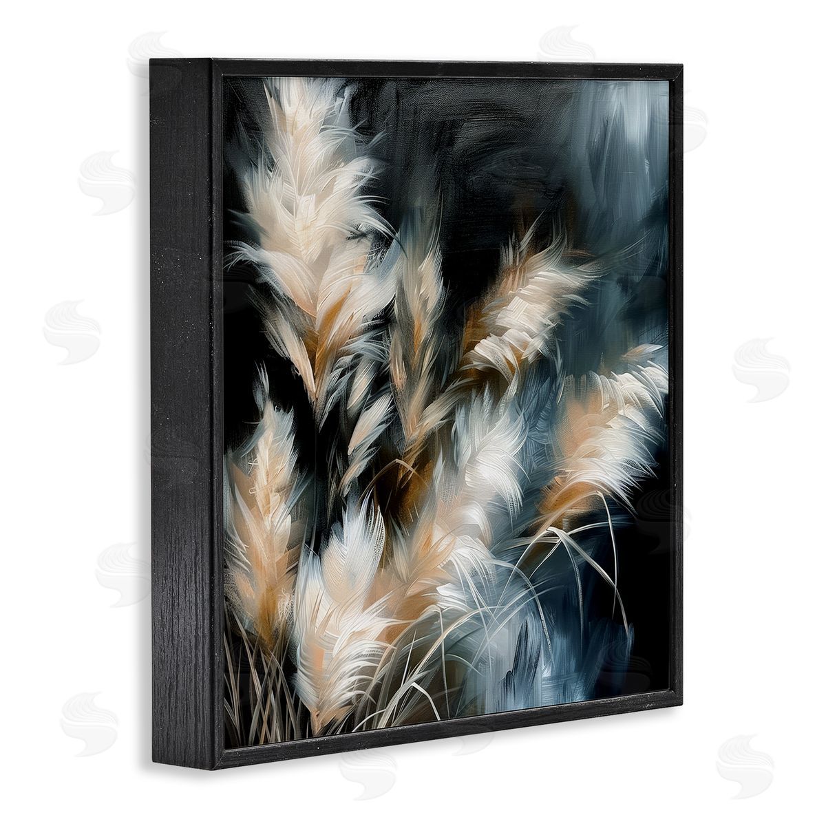 Feathery Windblown Wheat Black Frame Print Wall Art, Home Decor by Raymond Powers