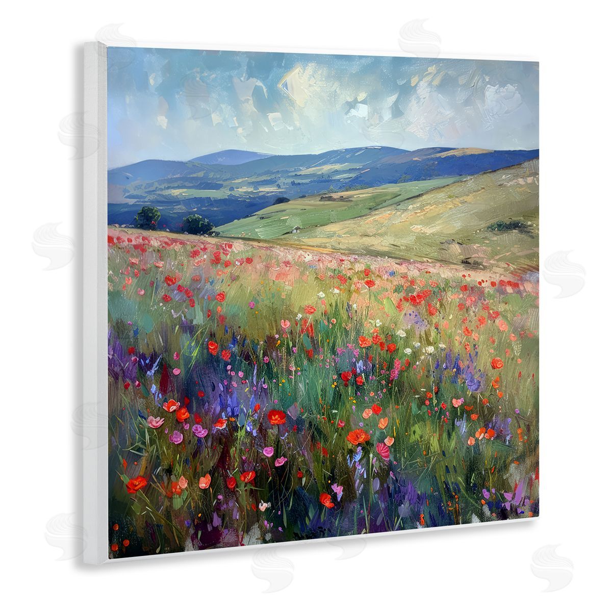 Rolling Meadow Flowers Wood Plaque Wall Art, Home Decor by Raymond Powers