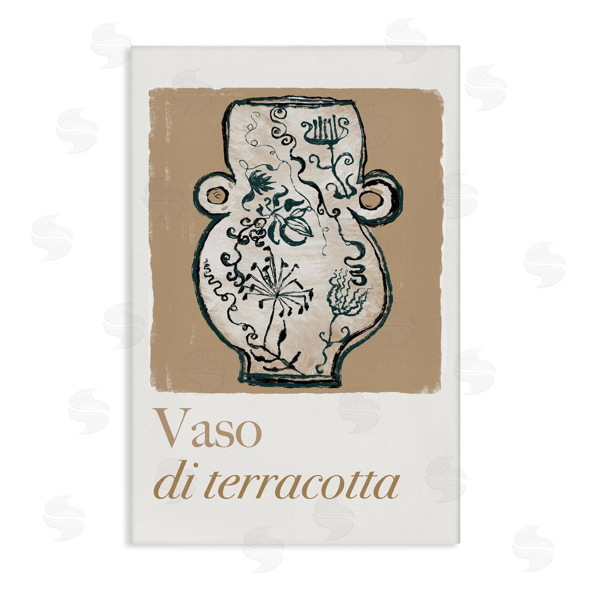 Natural Terracotta Vase Canvas Wall Art, Home Decor by cartissi