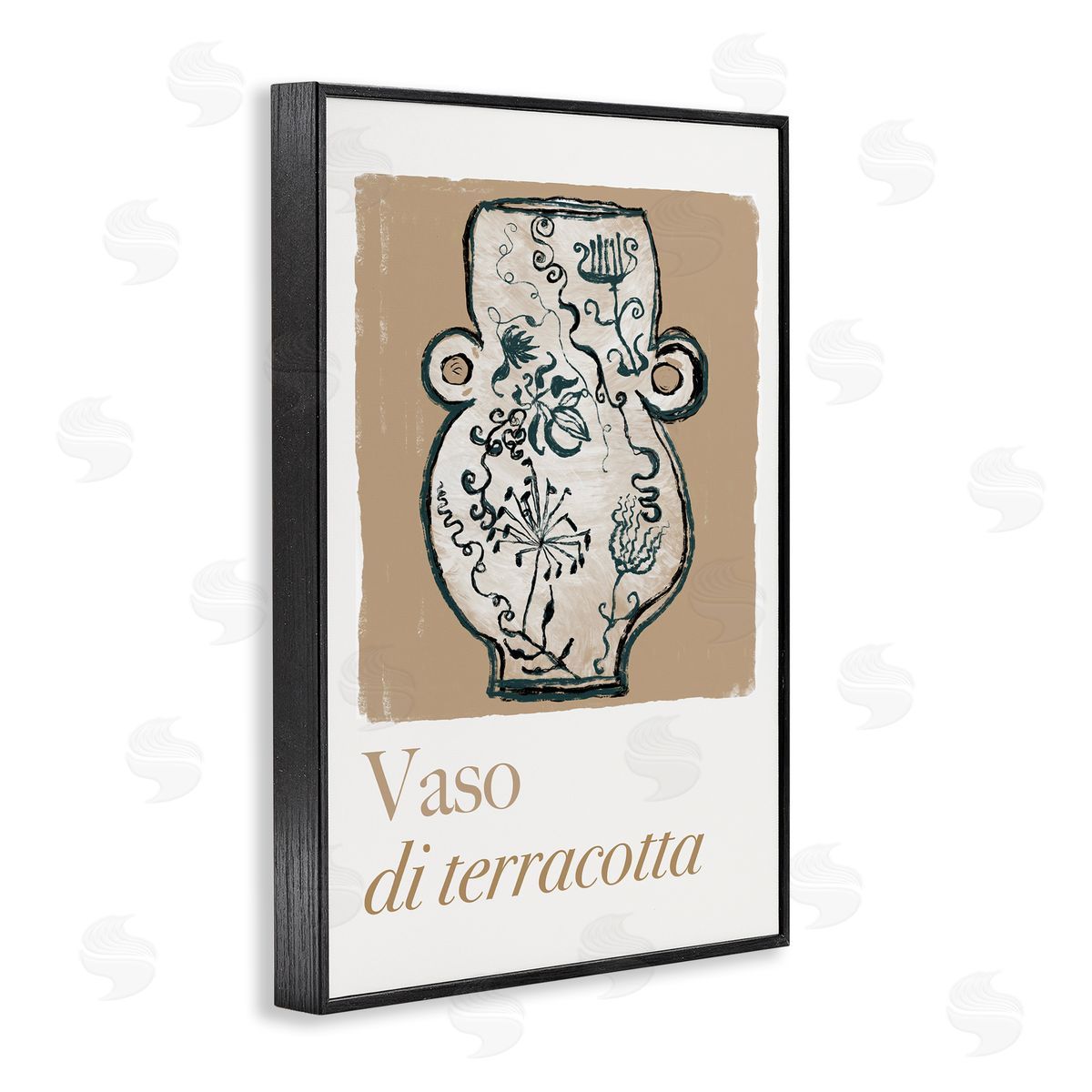 Natural Terracotta Vase Black Frame Print Wall Art, Home Decor by cartissi