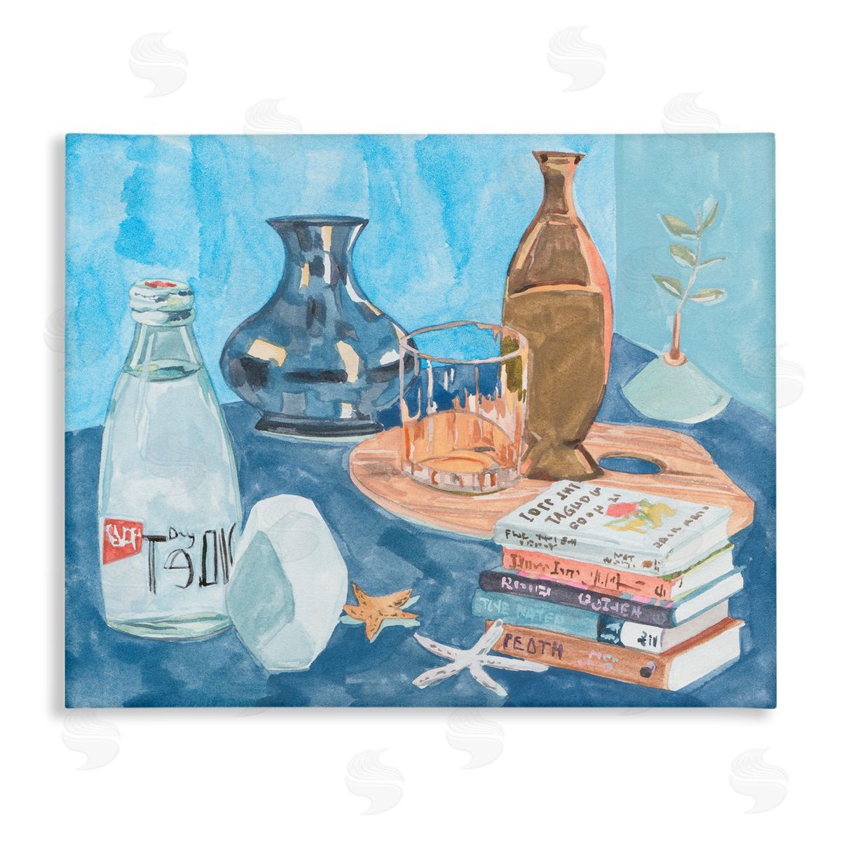 Still Life with Book Stack Canvas Wall Art, Home Decor by Melissa Wang
