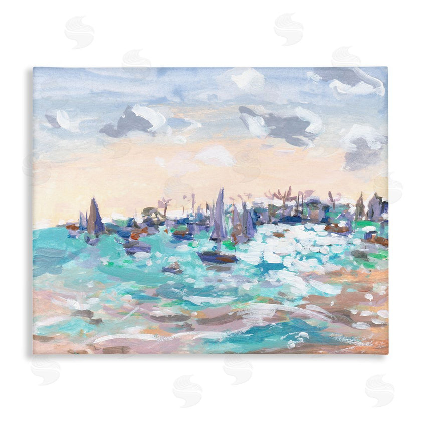 Melissa Wang  | Sailboats in Rushing Waves