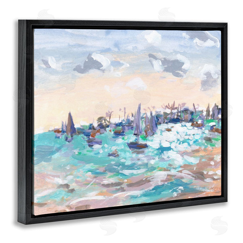 Melissa Wang  | Sailboats in Rushing Waves