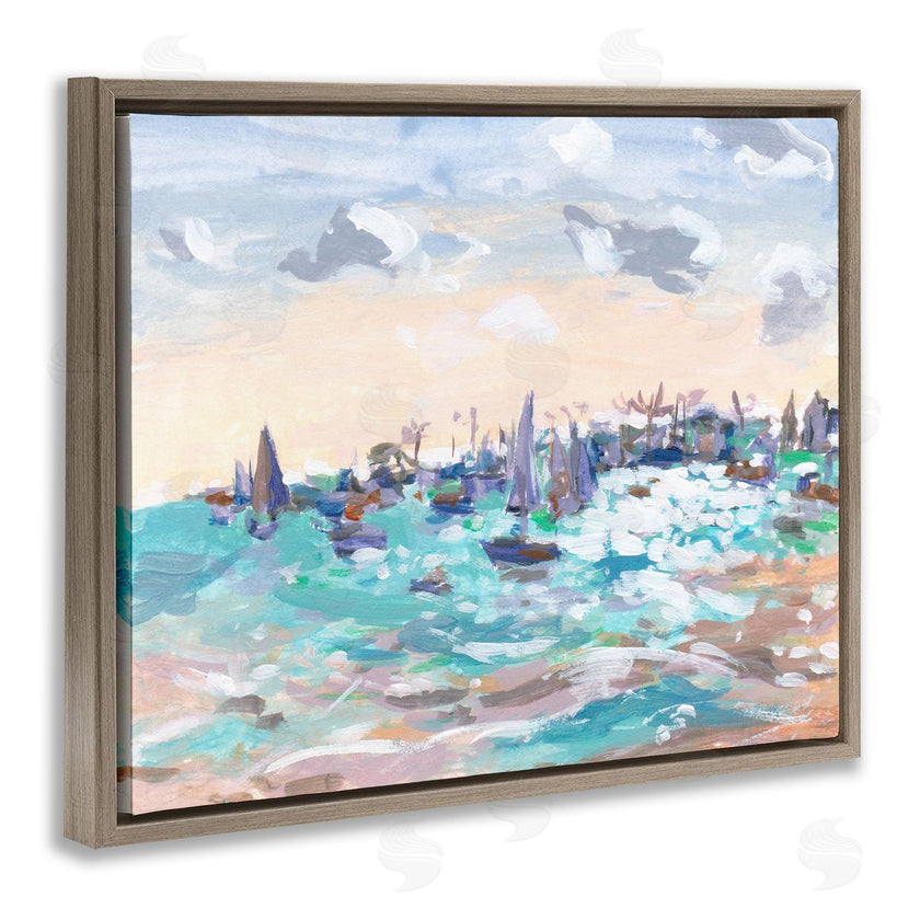 Melissa Wang  | Sailboats in Rushing Waves