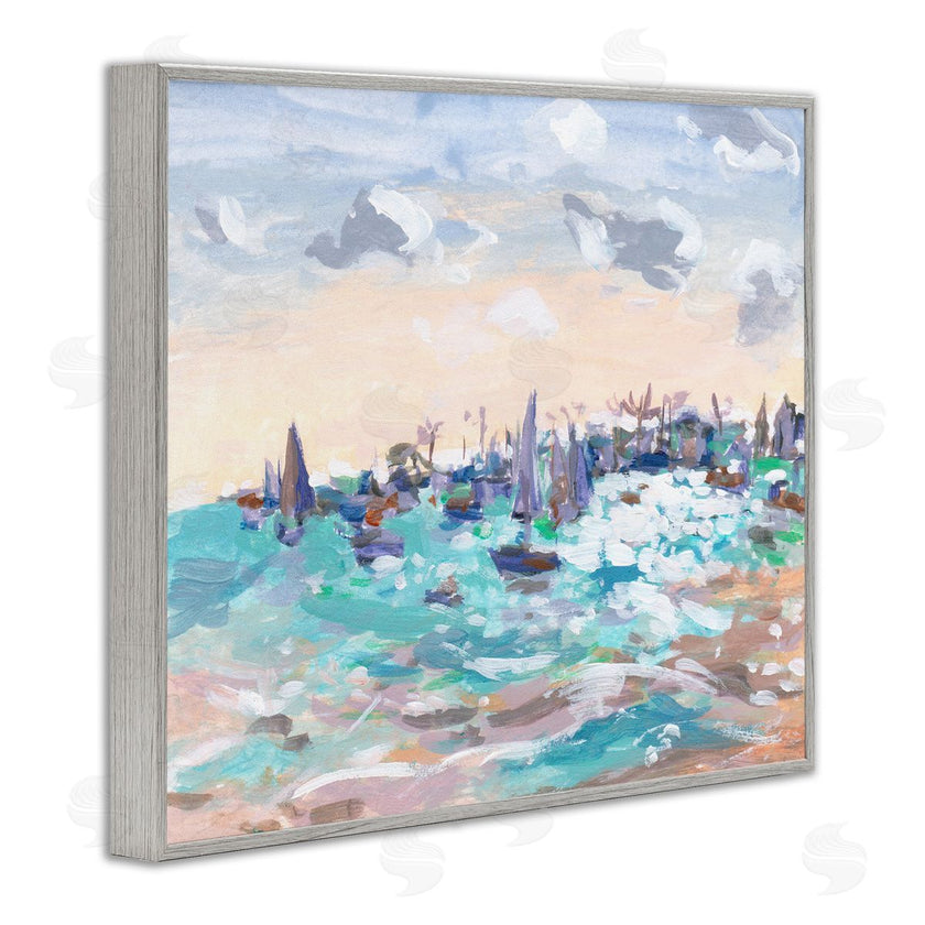 Melissa Wang  | Sailboats in Rushing Waves