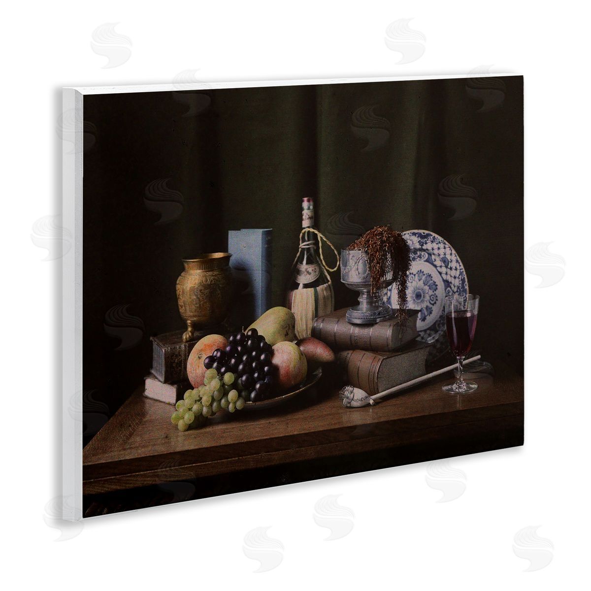 Dark Vanitas Still Life Wood Plaque Wall Art, Home Decor by Unknown