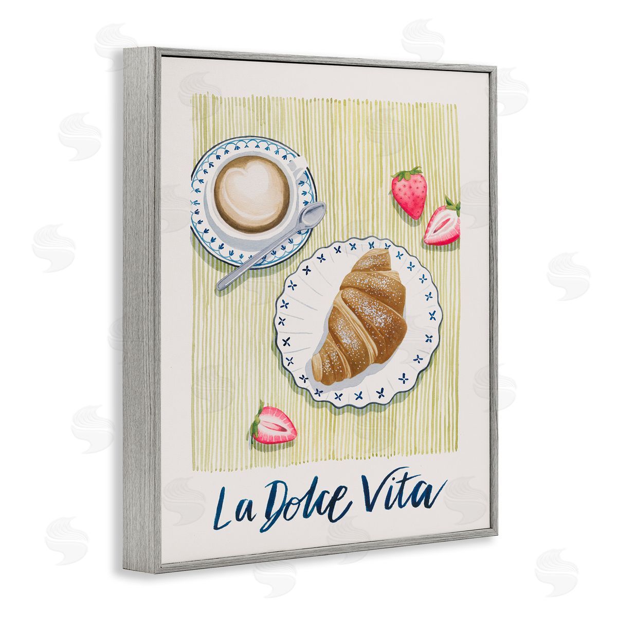 La Dolce Vita Brunch Grey Frame Print Wall Art, Home Decor by Grace Popp