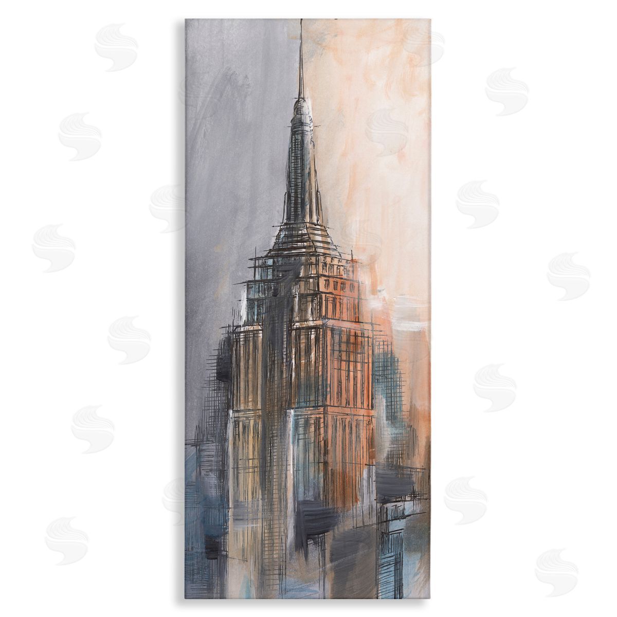 Sketched City Building Canvas Wall Art, Home Decor by Ethan Harper