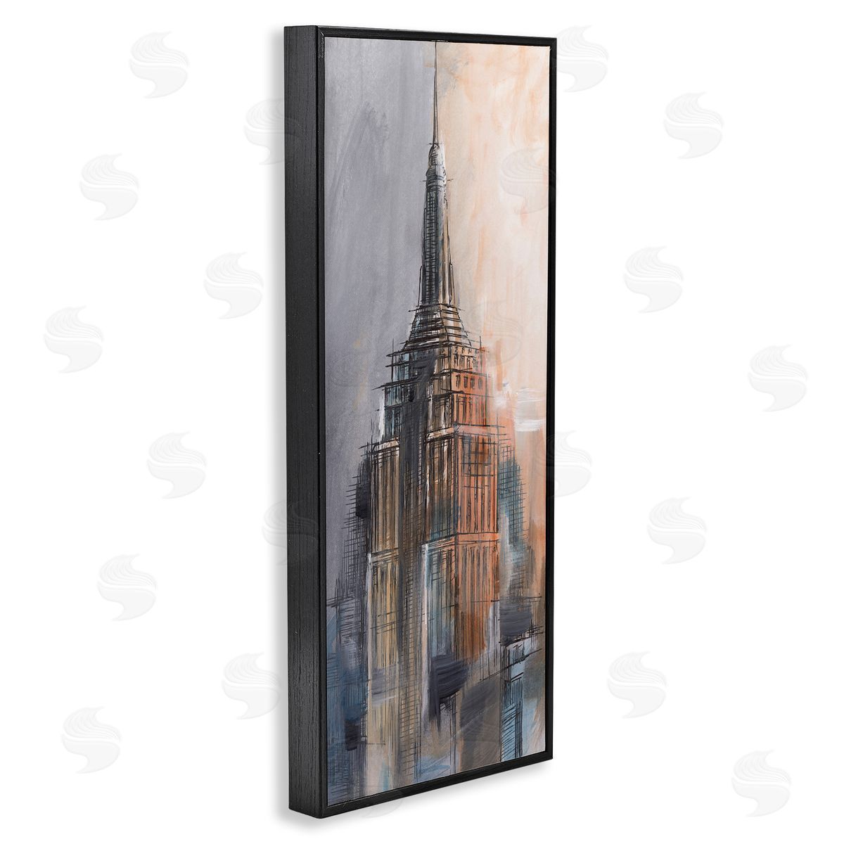 Sketched City Building Black Frame Print Wall Art, Home Decor by Ethan Harper