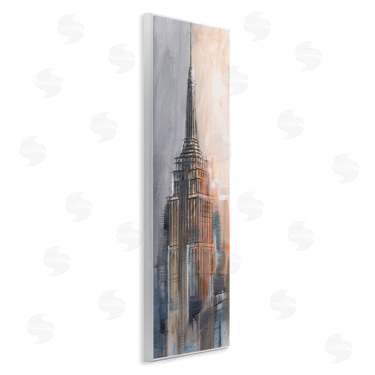 Sketched City Building Wood Plaque Wall Art, Home Decor by Ethan Harper
