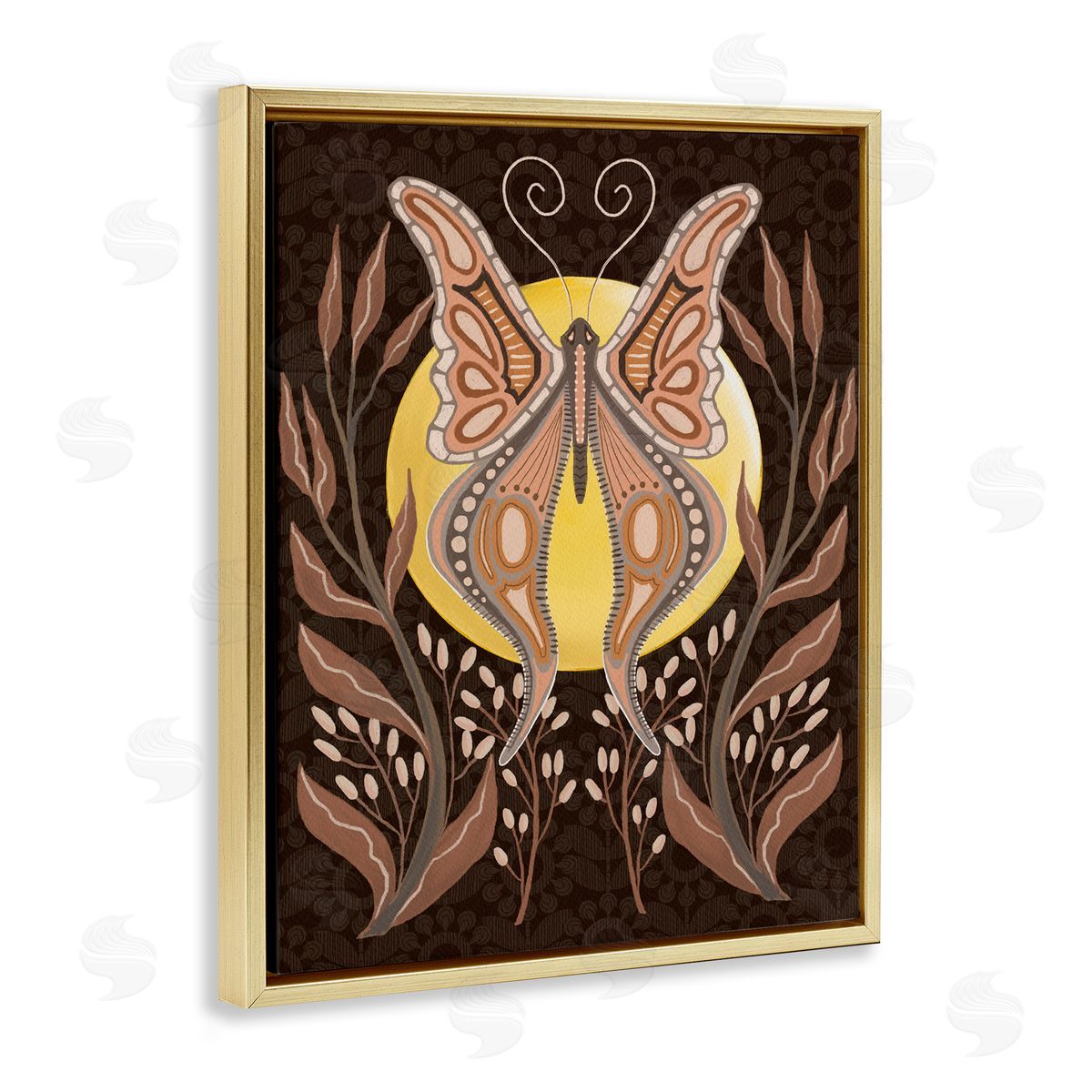 Moth & Moon Botanicals Gold Floating Frame Canvas Wall Art, Home Decor by Regina Moore