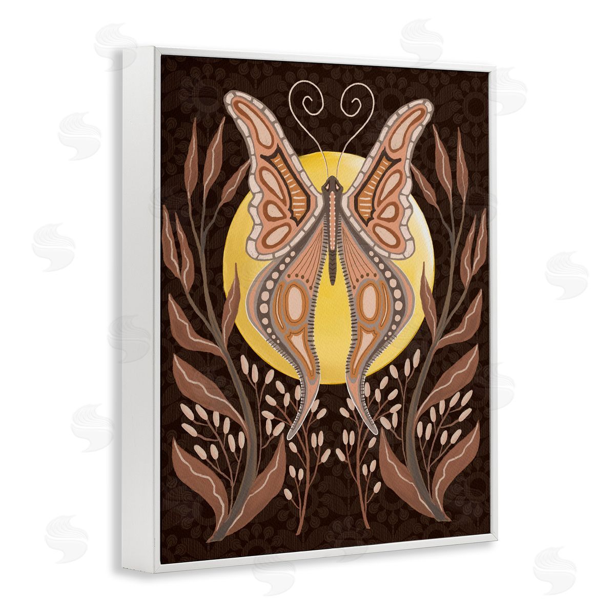 Moth & Moon Botanicals White Frame Print Wall Art, Home Decor by Regina Moore