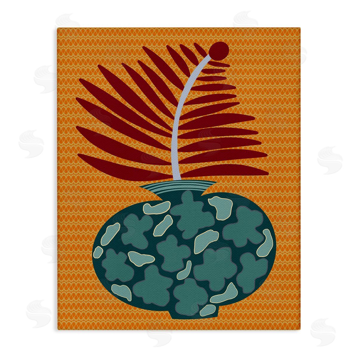 Modern Vase on Yellow Canvas Wall Art, Home Decor by Regina Moore