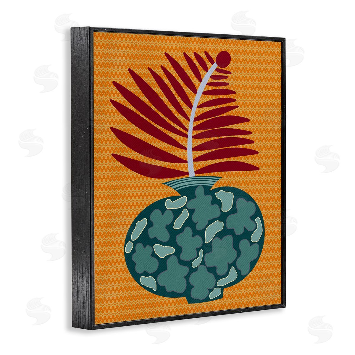Modern Vase on Yellow Black Frame Print Wall Art, Home Decor by Regina Moore