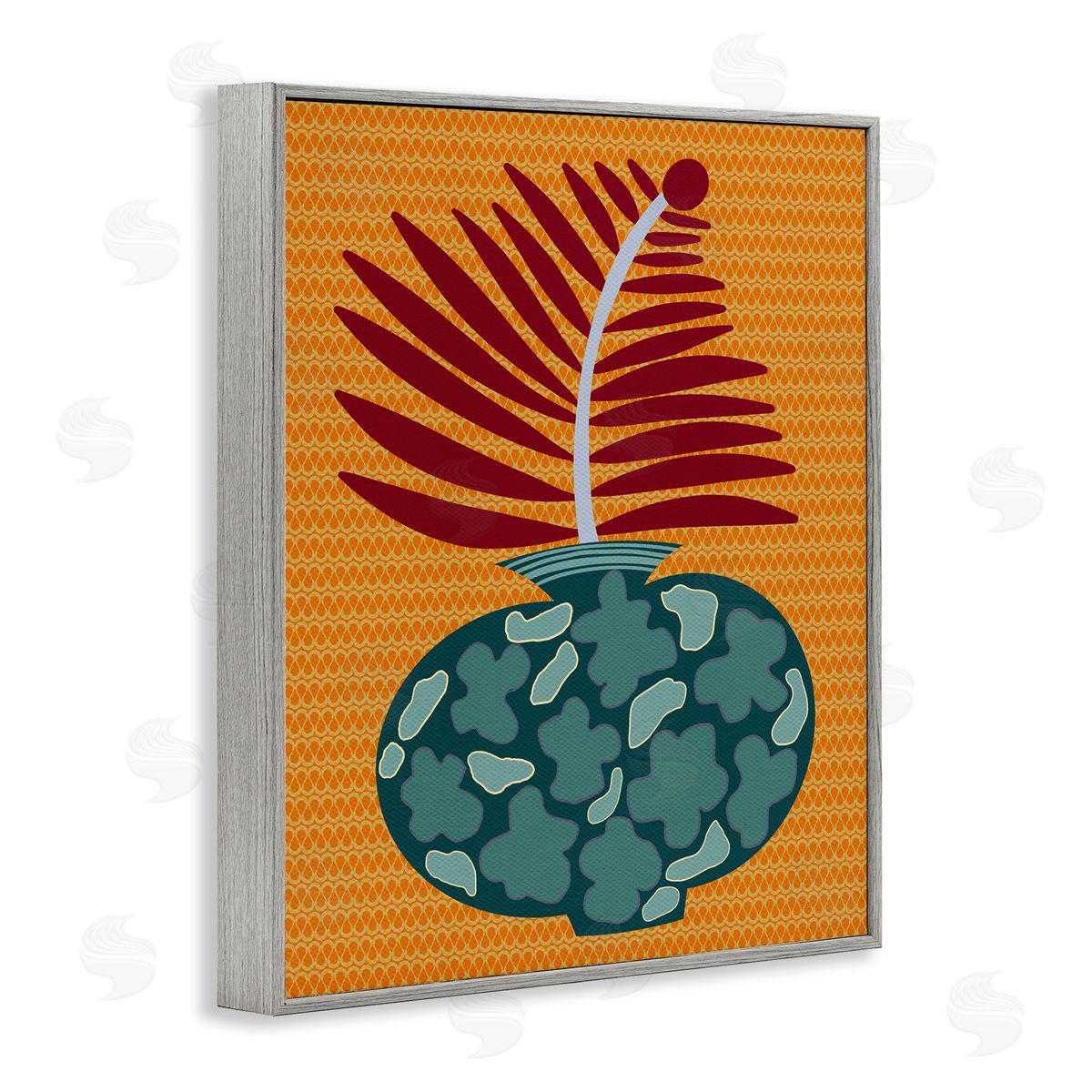 Modern Vase on Yellow Grey Frame Print Wall Art, Home Decor by Regina Moore