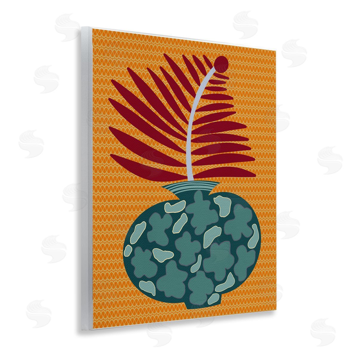 Modern Vase on Yellow Wood Plaque Wall Art, Home Decor by Regina Moore