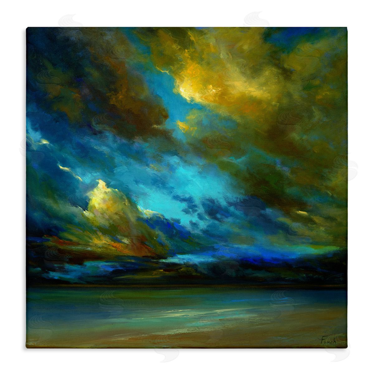 Yellow Streaked Sky Canvas Wall Art, Home Decor by Sheila Finch