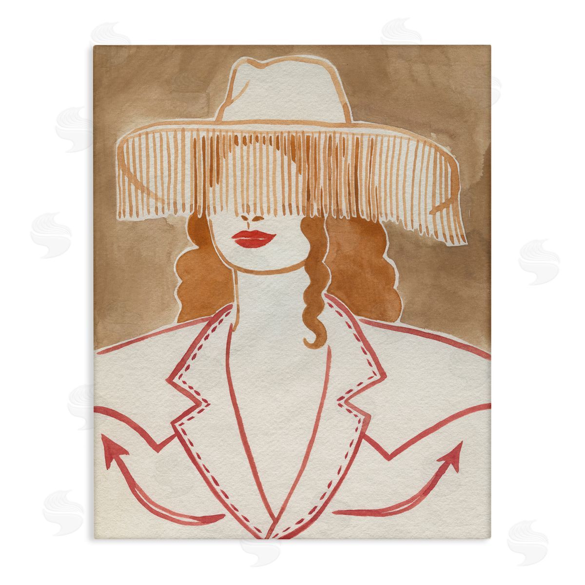 Western Cowgirl Fashion Canvas Wall Art, Home Decor by Grace Popp