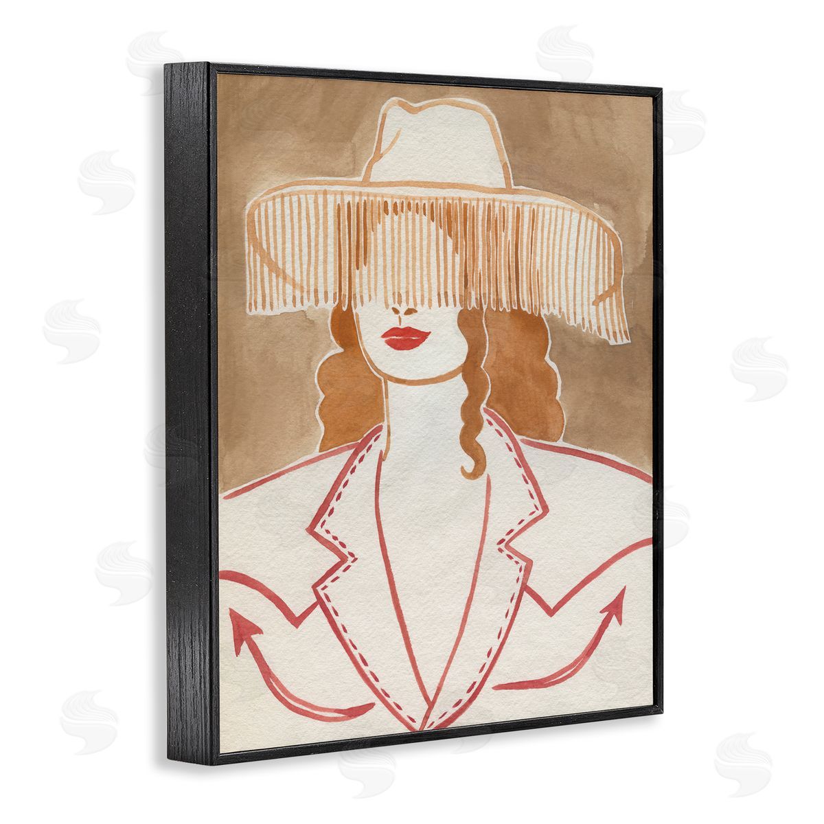Western Cowgirl Fashion Black Frame Print Wall Art, Home Decor by Grace Popp