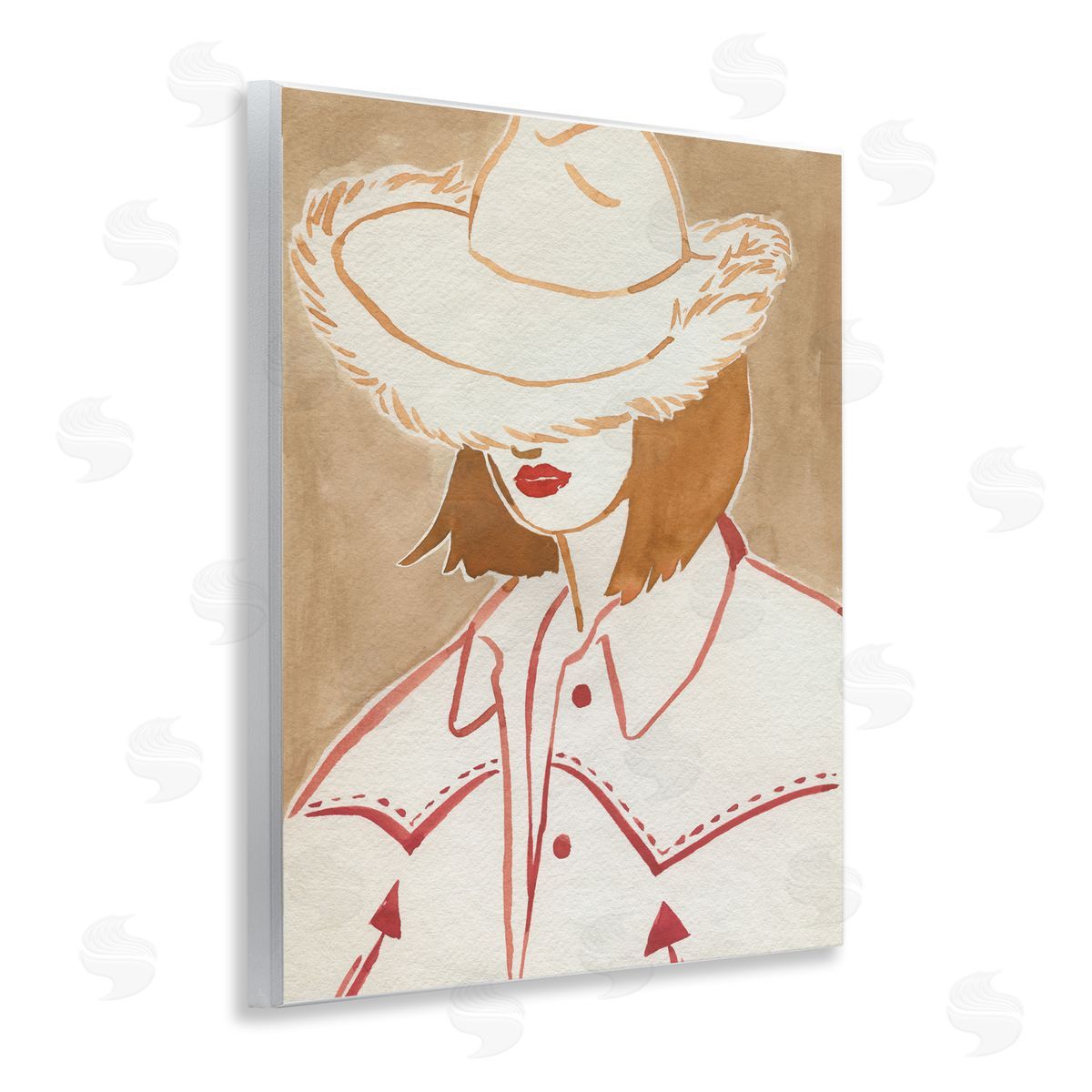 Western Fashion Woman Wood Plaque Wall Art, Home Decor by Grace Popp
