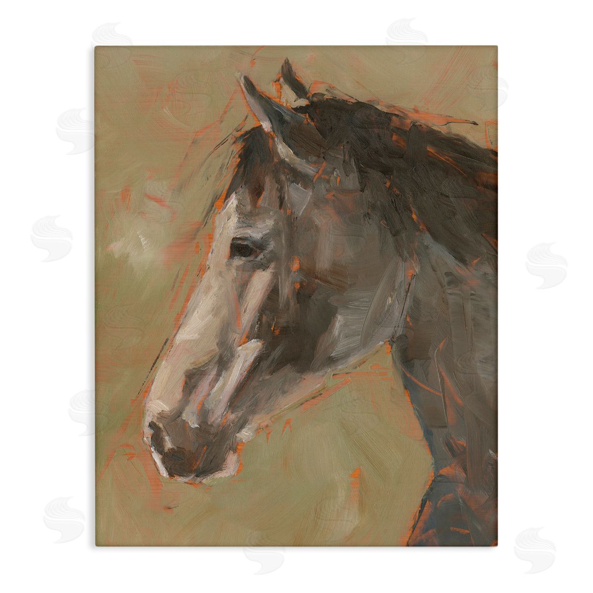 Neutral Brown Horse Canvas Wall Art, Home Decor by Ethan Harper