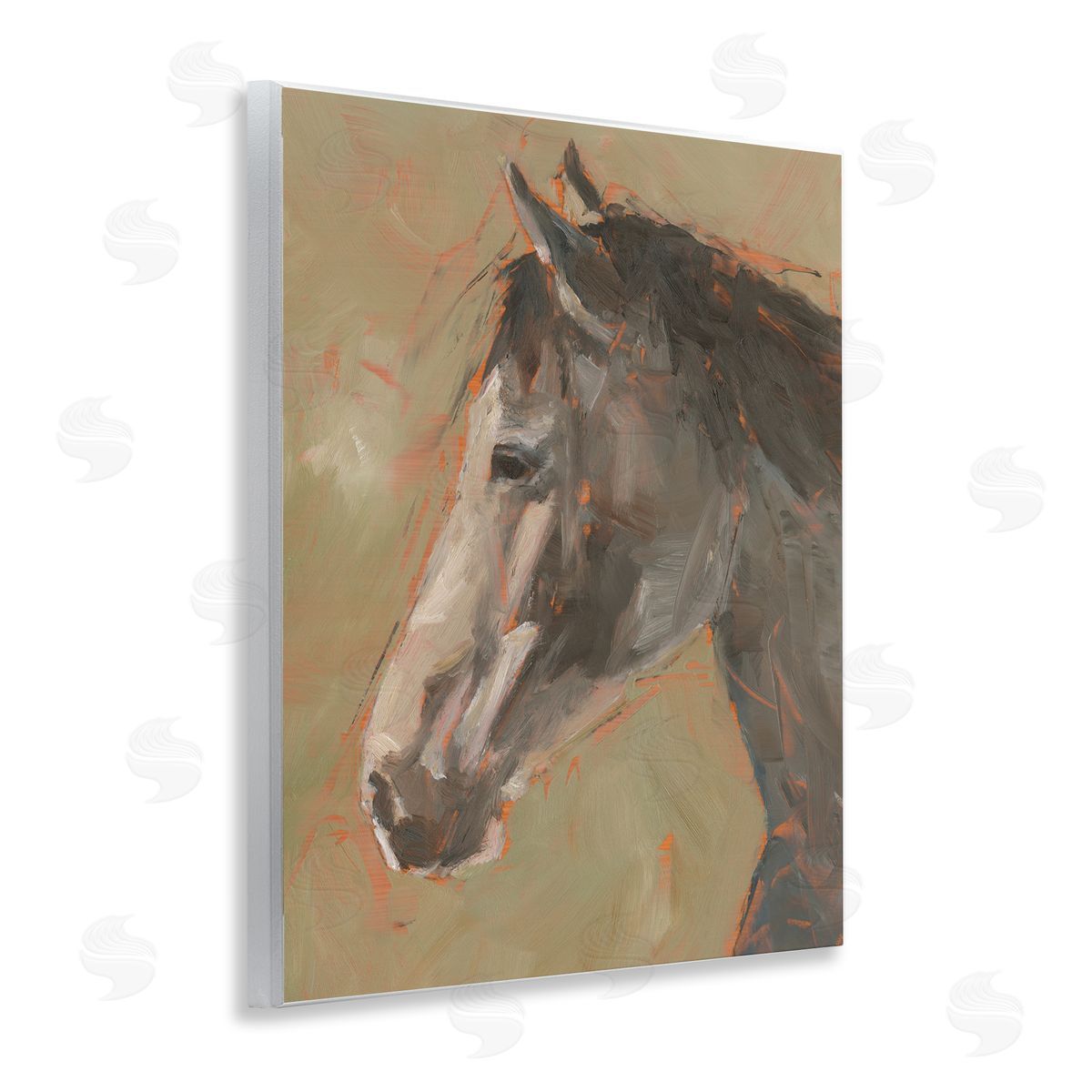 Neutral Brown Horse Wood Plaque Wall Art, Home Decor by Ethan Harper