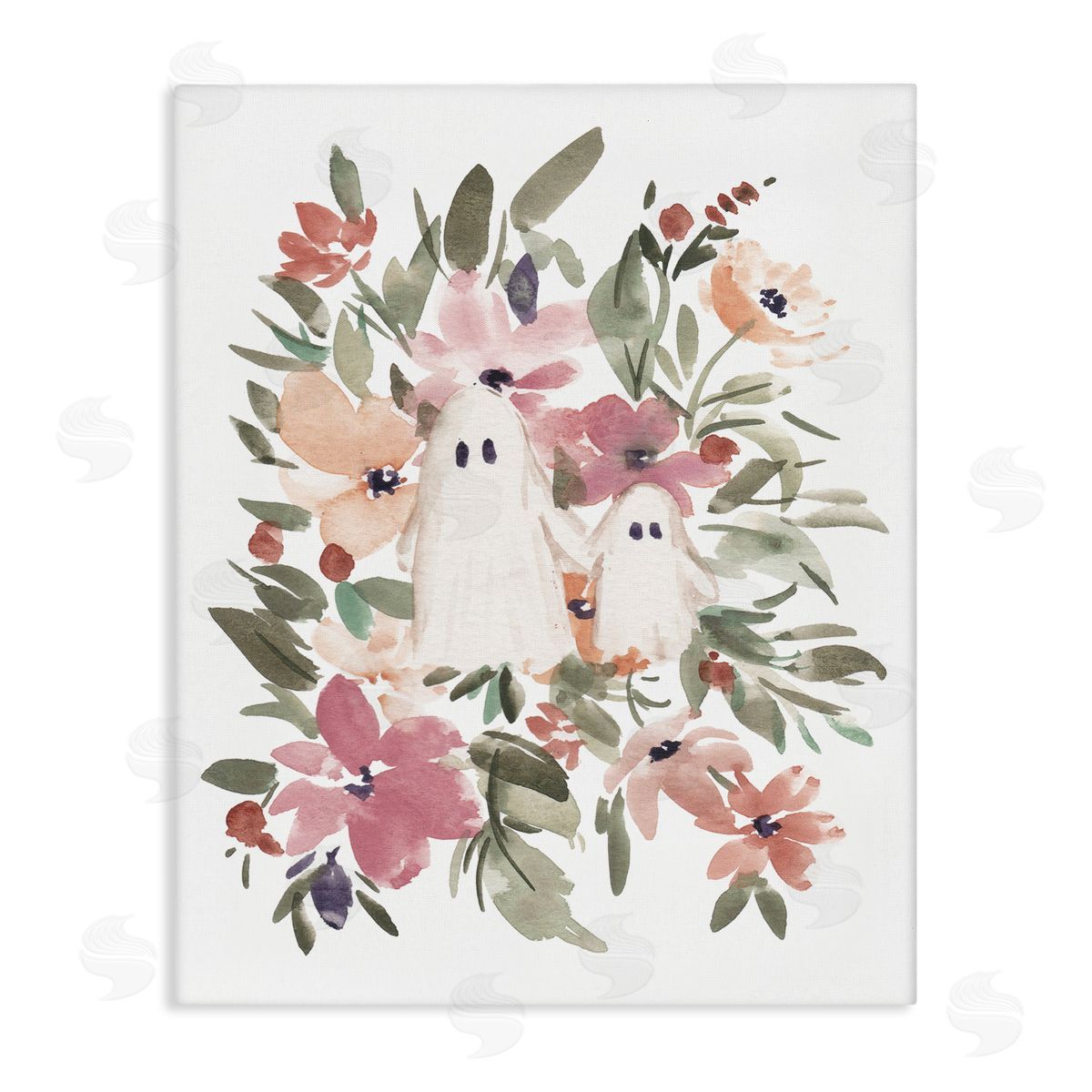 Little Floral Ghosts Canvas Wall Art, Home Decor by Amanda Cook