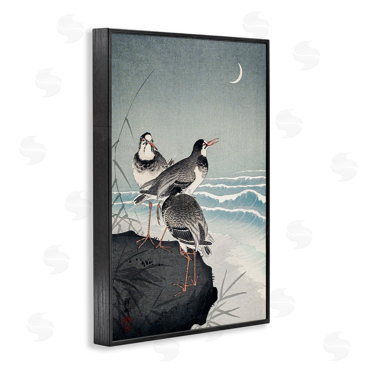 Classic Japanese Birds Black Frame Print Wall Art, Home Decor by Ohara Koson