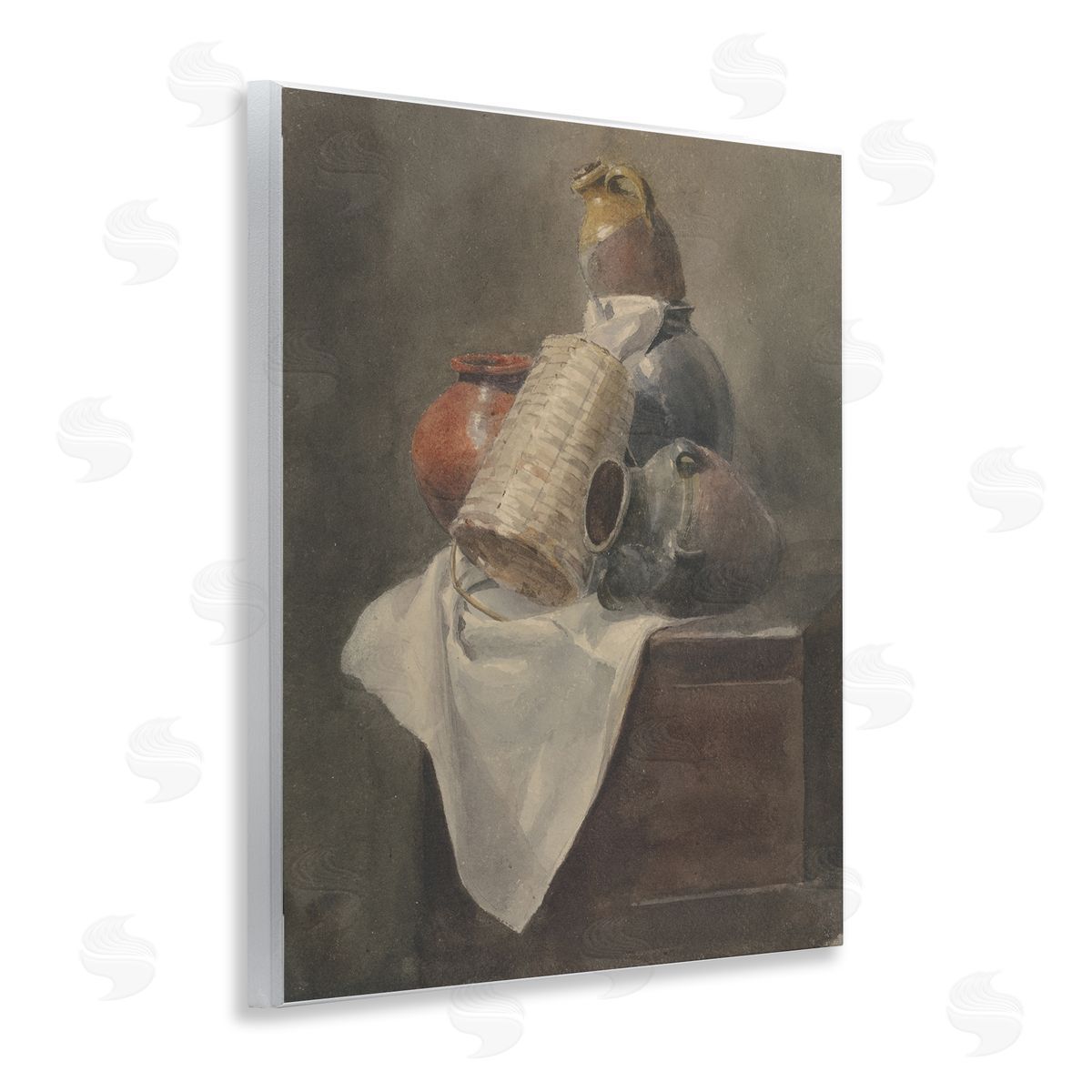 Muted Vases Still Life Wood Plaque Wall Art, Home Decor by Peter Dewint