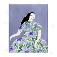 Melissa Wang  | Woman in Blue Floral Gown