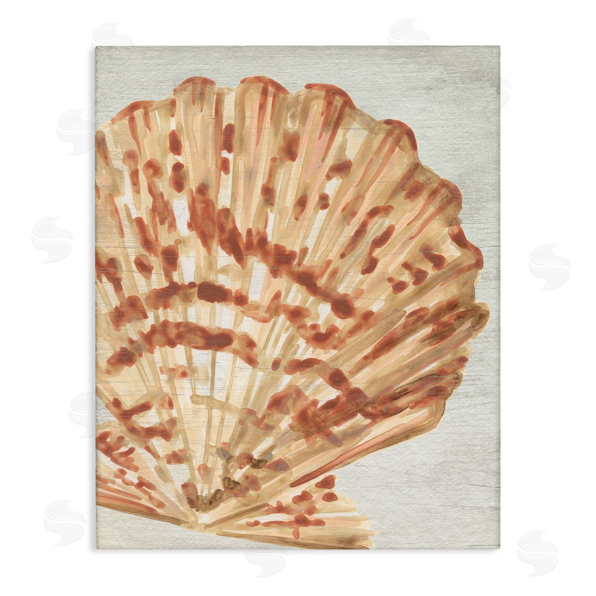 Tan & Beige Clam Canvas Wall Art, Home Decor by June Erica Vess