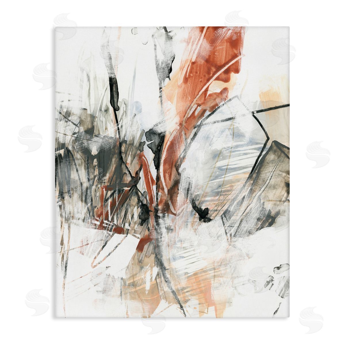 Chaotic Terracotta & Grey Canvas Wall Art, Home Decor by June Erica Vess