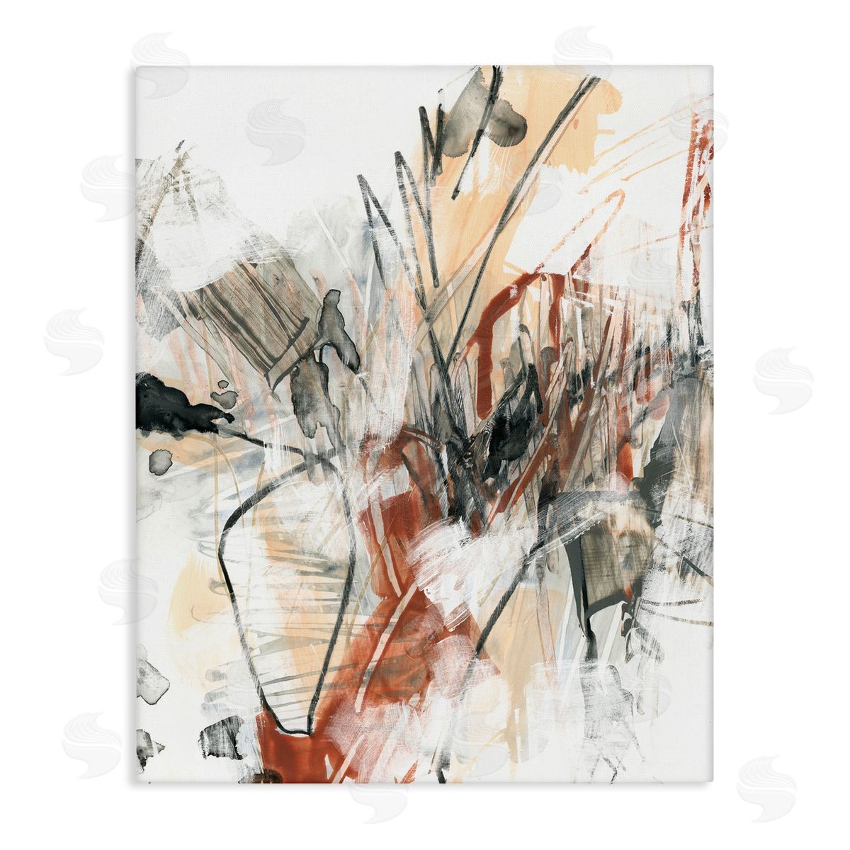 Terracotta & Grey Abstract Canvas Wall Art, Home Decor by June Erica Vess