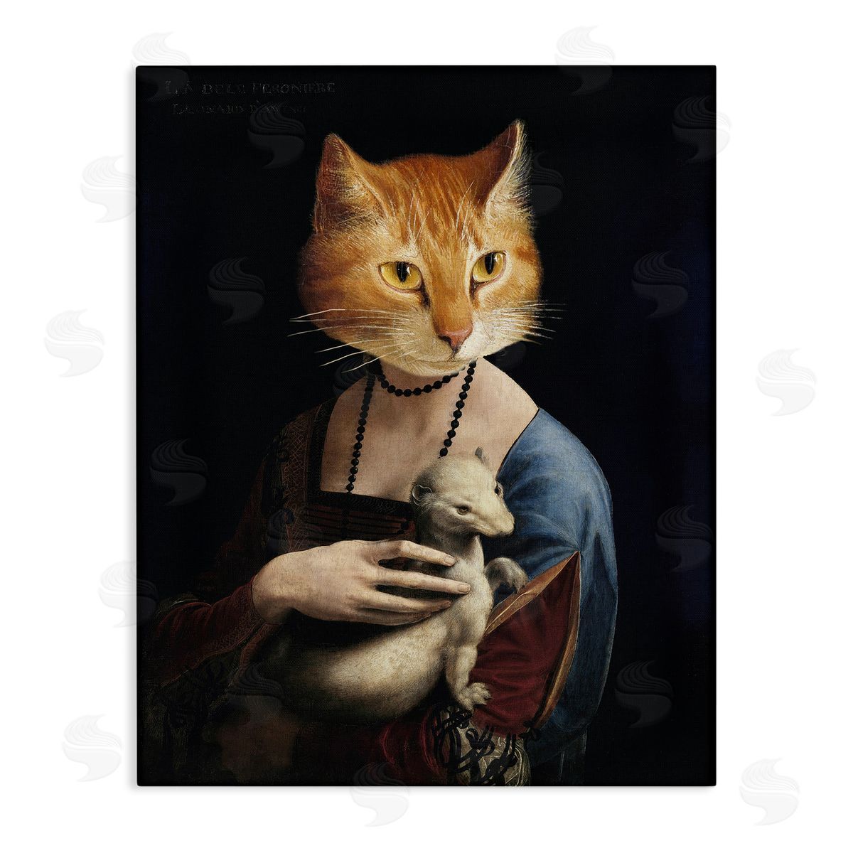 Historical Portrait Cat Canvas Wall Art, Home Decor by Alicia Longley