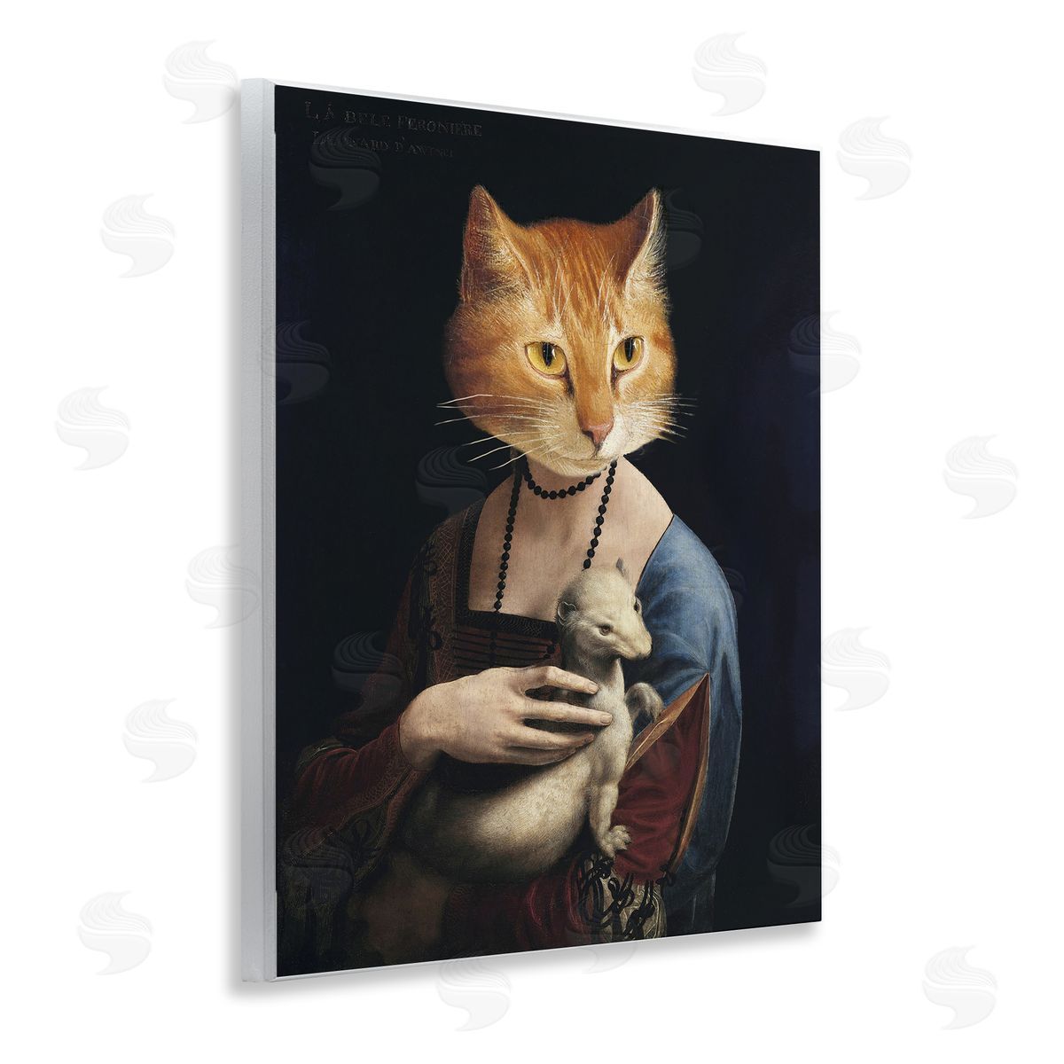 Historical Portrait Cat Wood Plaque Wall Art, Home Decor by Alicia Longley