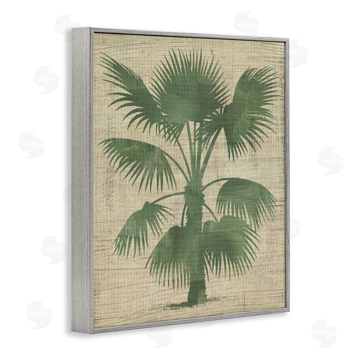 Vintage Distressed Palm Grey Frame Print Wall Art, Home Decor by June Erica Vess