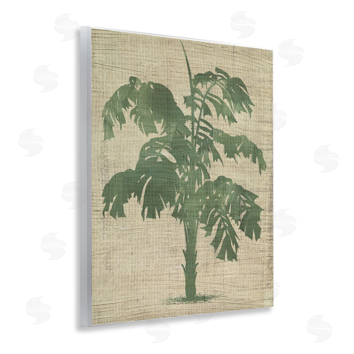 Vintage Plant Silhouette Wood Plaque Wall Art, Home Decor by June Erica Vess