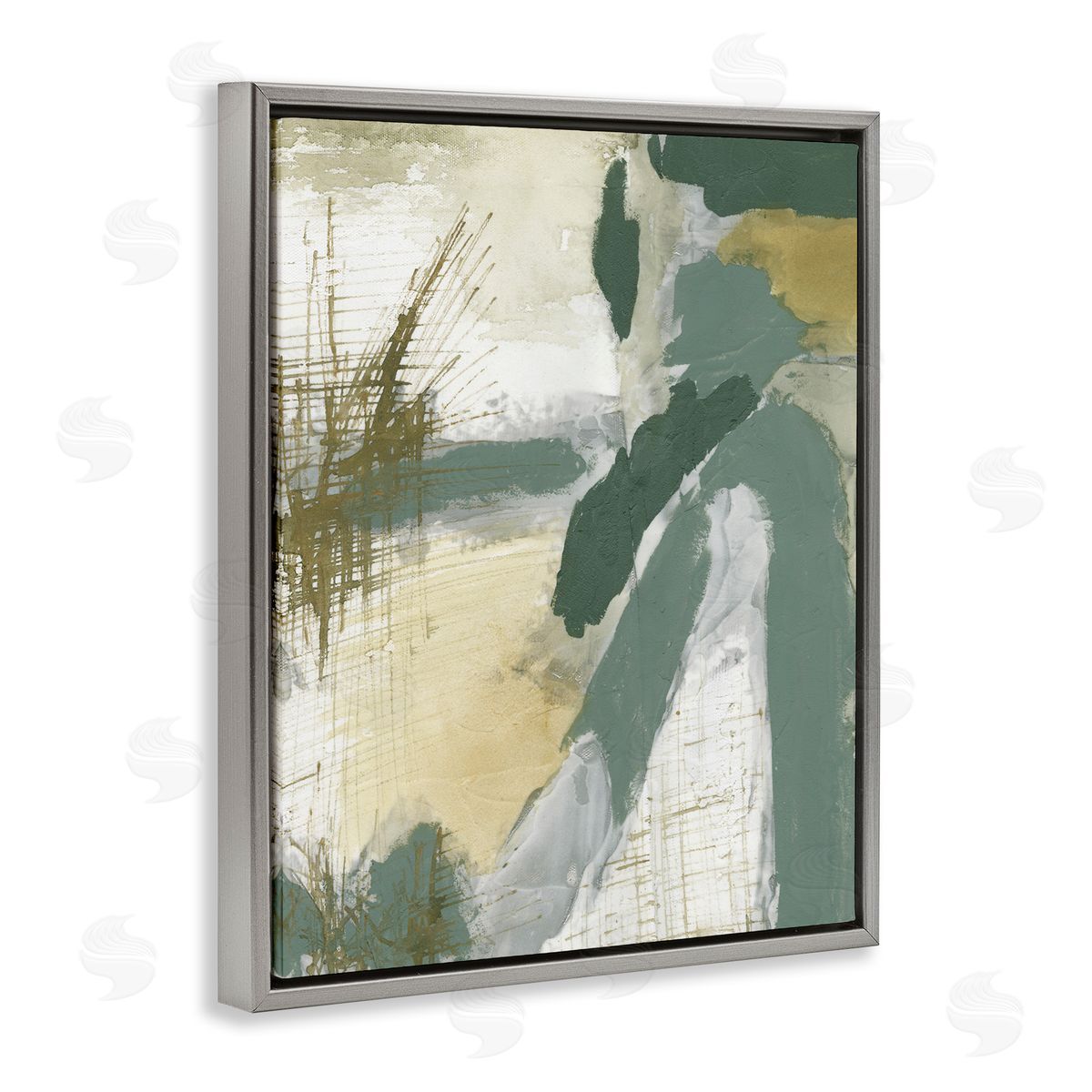 Dynamic Abstract with Grey Grey Floating Frame Canvas Wall Art, Home Decor by Vanna Lam