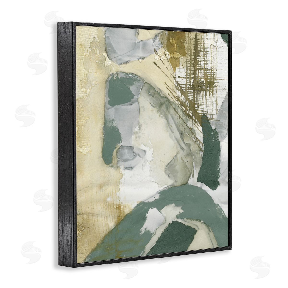 Dynamic Chaotic Abstract Black Frame Print Wall Art, Home Decor by Vanna Lam