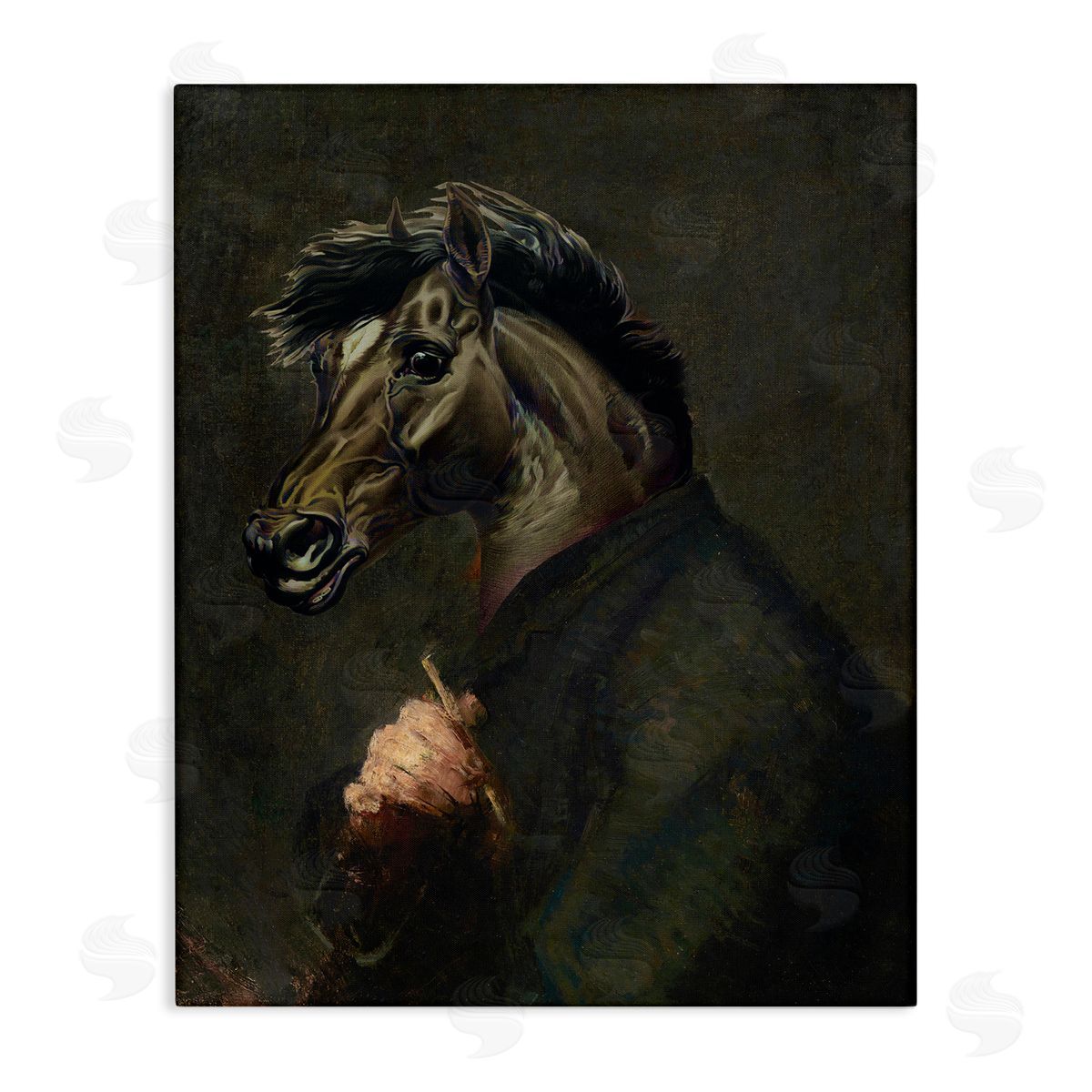 Horse Painter Portrait Canvas Wall Art, Home Decor by Alicia Longley