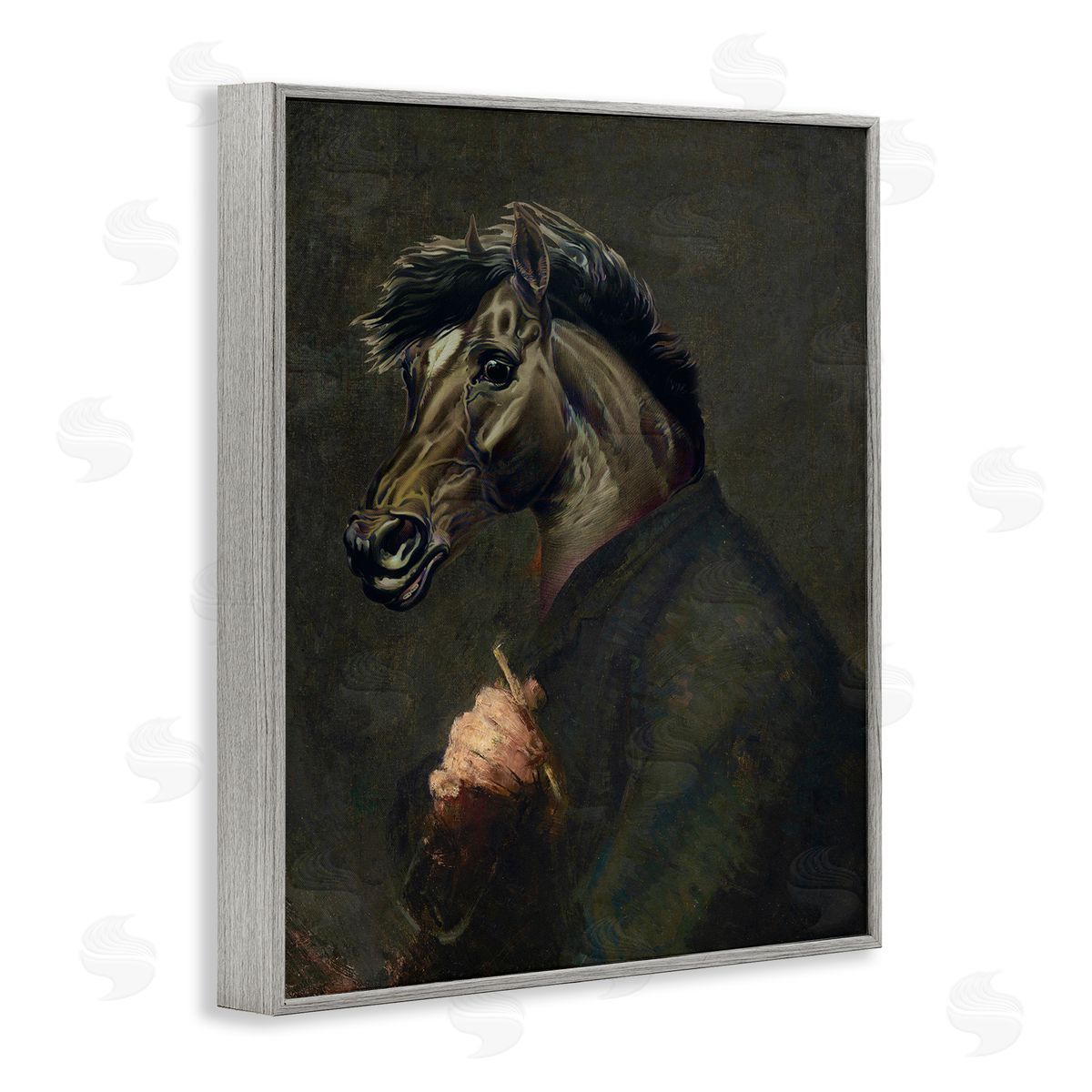 Horse Painter Portrait Grey Frame Print Wall Art, Home Decor by Alicia Longley
