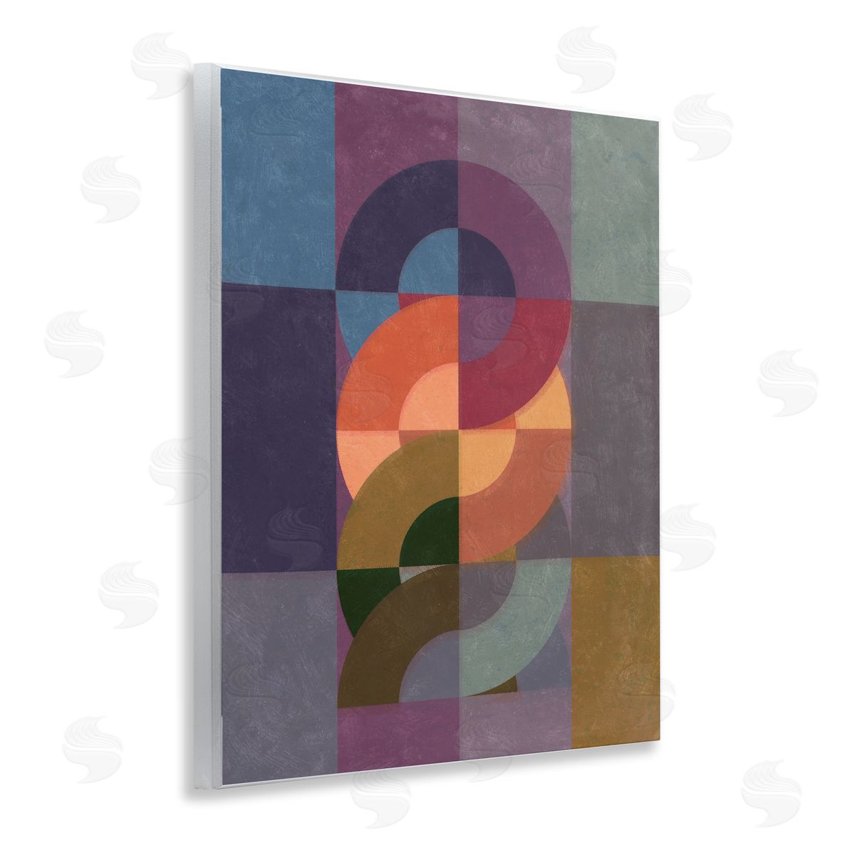 Modern Interlocking Circles Wood Plaque Wall Art, Home Decor by Victoria Barnes