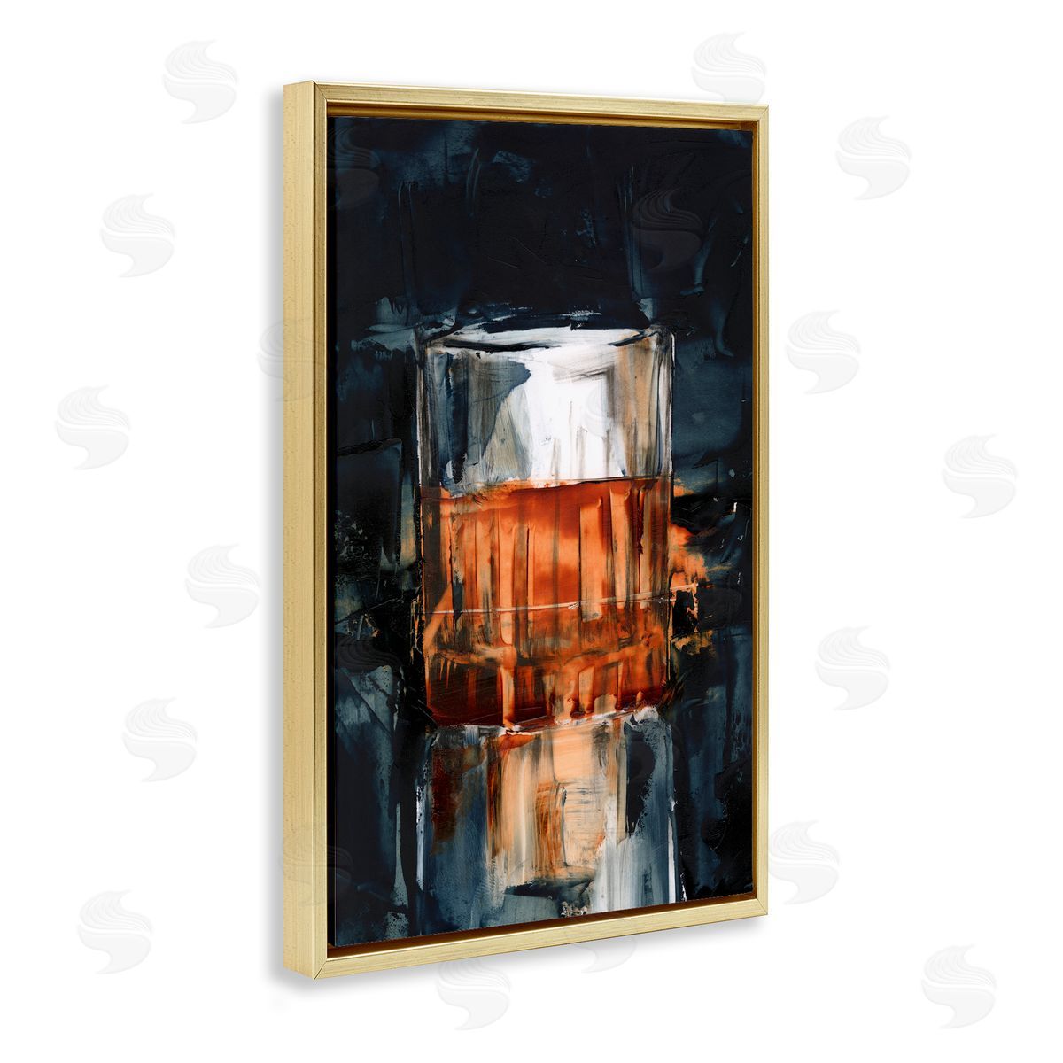 Bourbon in Glass Gold Floating Frame Canvas Wall Art, Home Decor by Ethan Harper