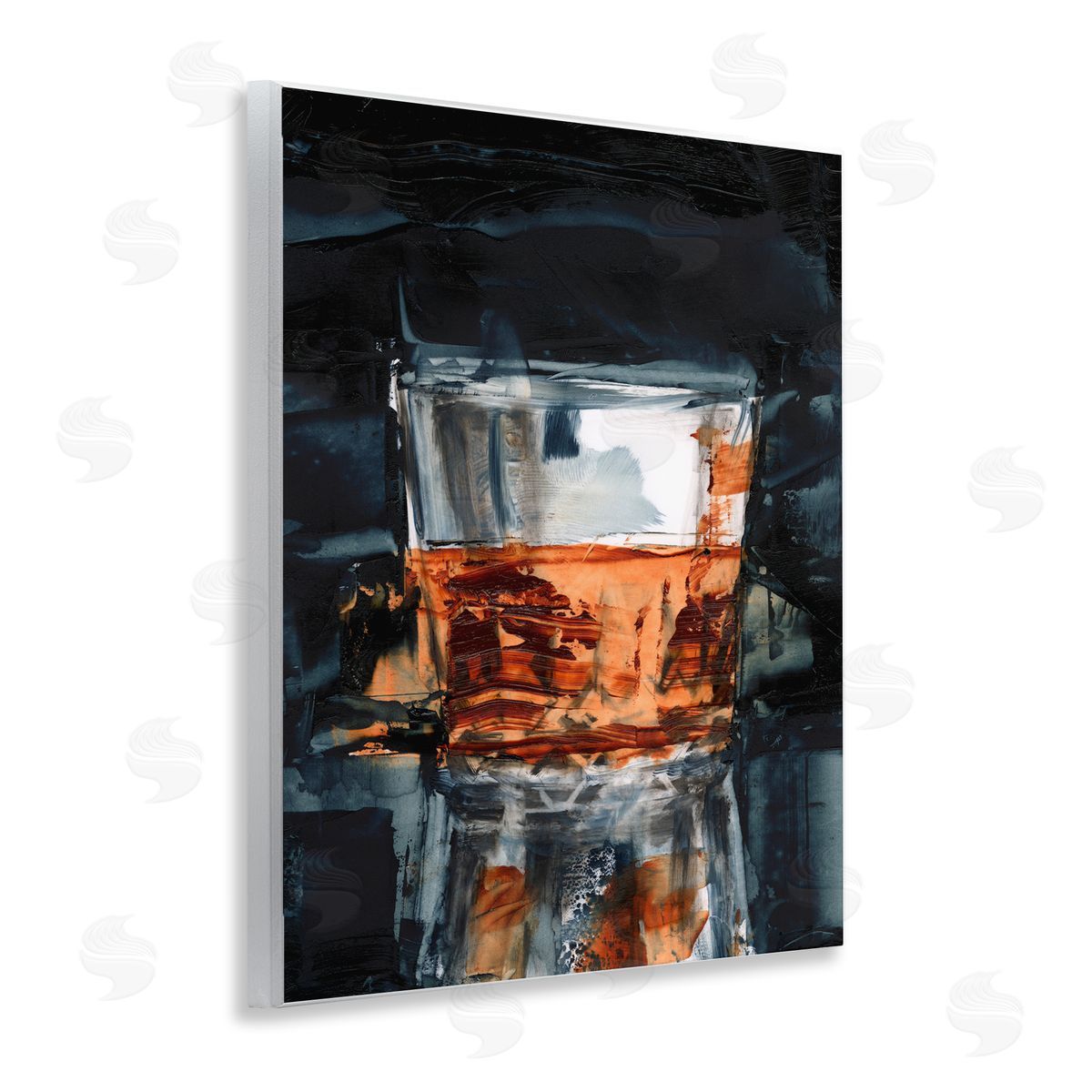 Whiskey Glass Reflection Wood Plaque Wall Art, Home Decor by Ethan Harper