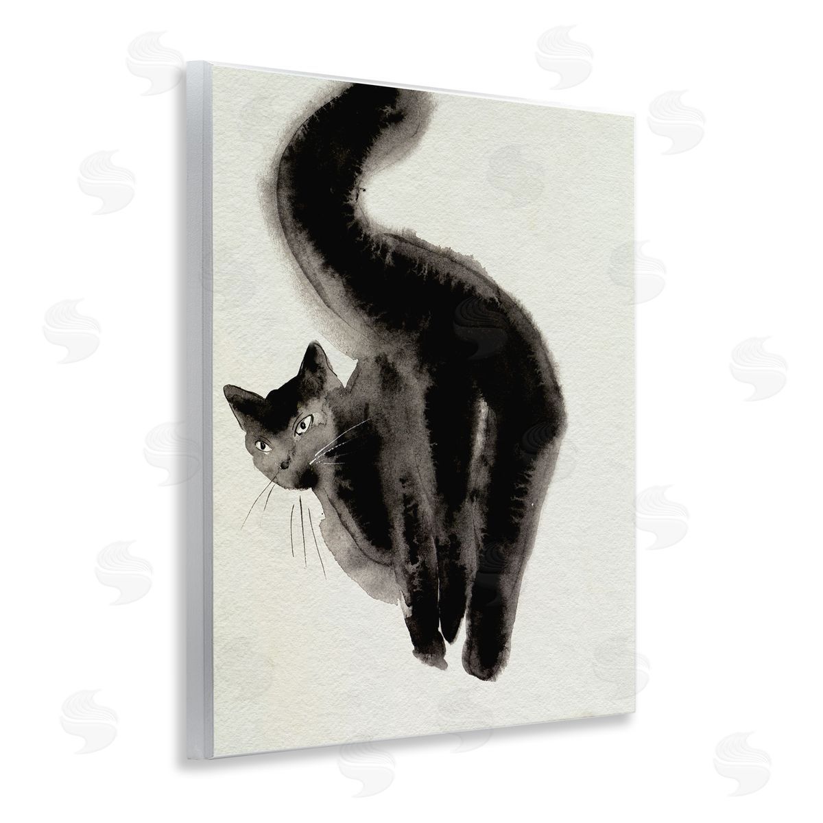 Fun Black Cat Behind Wood Plaque Wall Art, Home Decor by Melissa Wang